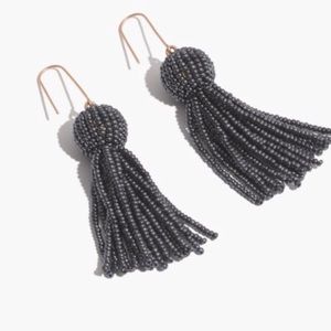 Madewell silver tassel earrings beaded